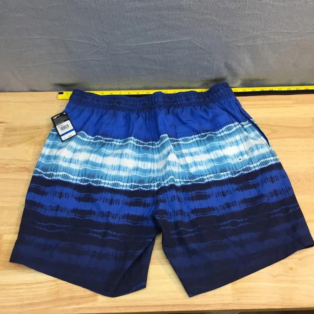 Speedo Mens Swim Trunks XL Blue Tie Dye Stripe Board Shorts‎ 7721254400 NEW